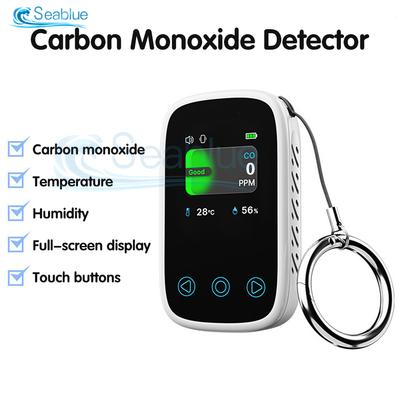 3 In 1 Air Quality Monitor CO Detector Temperature Humidity Sensor Rechargeable Carbon Monoxide Tester for Home Travel Safety