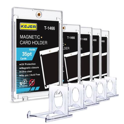 Magnet Loader, 35pt, UV Protection, Case, Storage, Display, Magnetic Holder, Compatible with Pokemon Cards, One Piece Cards, and MTG Cards, Card Loade