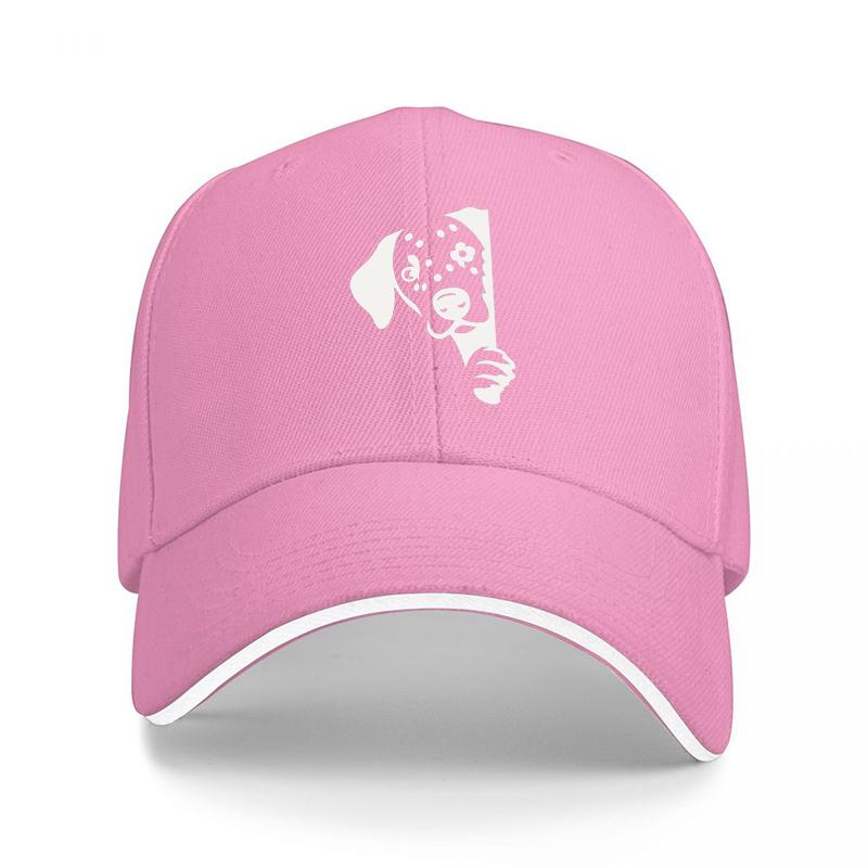 Dalmatian Dog Face Print Baseball Cap Black and White Design Adjustable Hat for Adults Fashionable Pet Theme Headwear