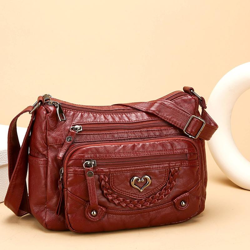 Modische Damen Umhängetasche, Große Kapazität Mehrere Taschen Schultertasche, Stylische Textur Tägliches Rucksack