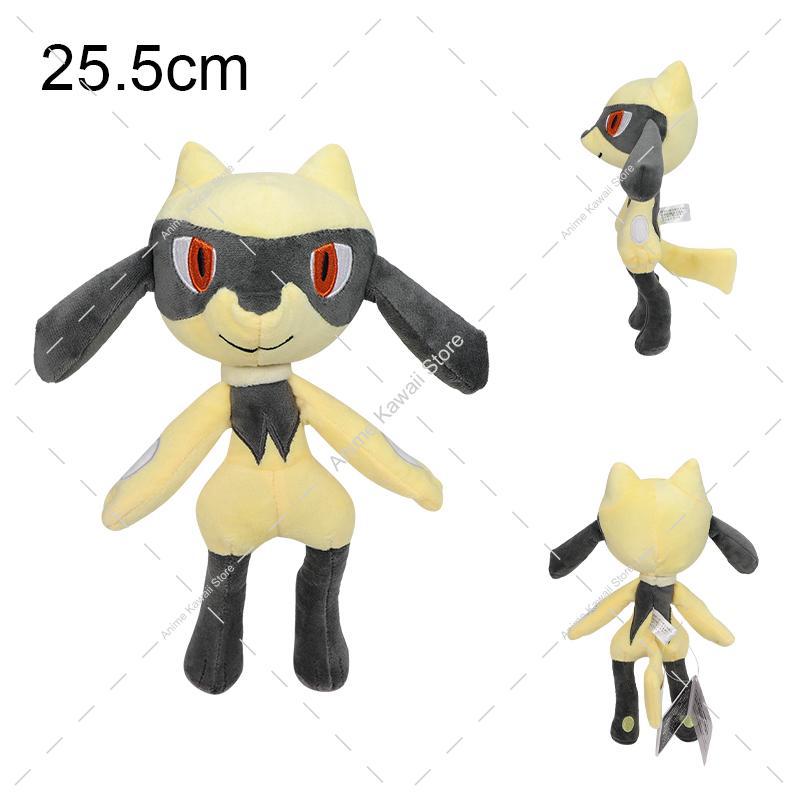 16-31cm Standing Lucario Shiny Plush Doll Cute Mega Riolu Animal Stuffed Quality Peluche Toy Children Halloween Gifts