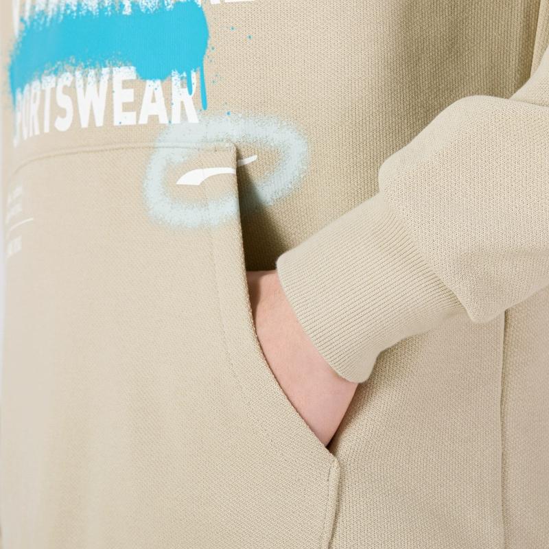 Puma Logo Print Hoodie Men Tops Off-White 536305-64