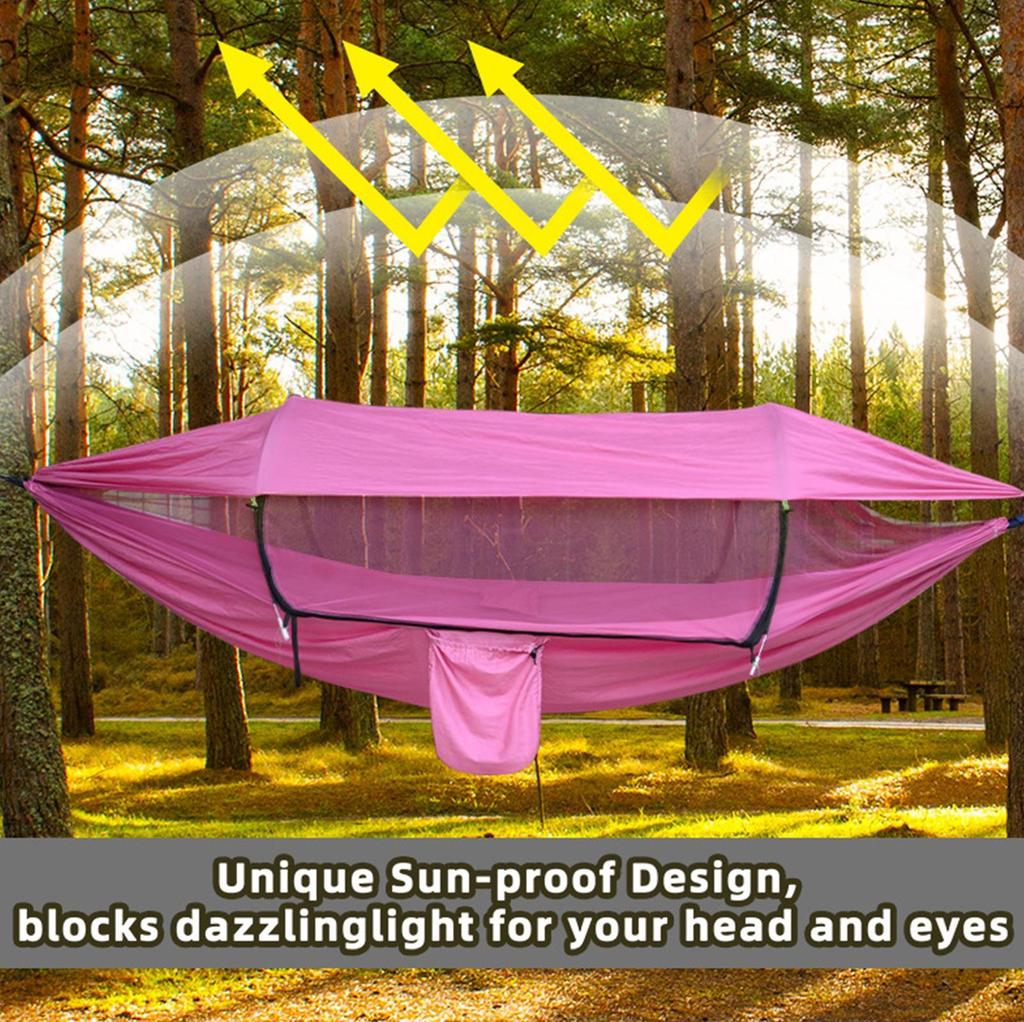 Backpacking Hammock 2 Person Camping Portable Hammock Tent Backpacking Accessories Sun Protection For Indoor Outside Hiking