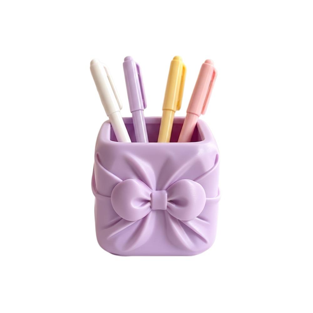 Ornament Bowknot Pen Holder Desktop Organizer Bowknot Pen Container Office Desktop