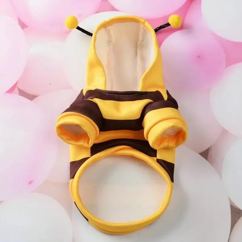 

Bee Hoodie for Puppy | Bee Transformation Suit for Schnauzer Teddy with Pompom Hat | Small Pet Clothes for Photos & Holidays S жовтий