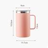 Stainless Steel Water Bottle Protable with Plastic Lid and Handle Double Layers Coffee Milk Cup Insulated Vacuum for Office Work
