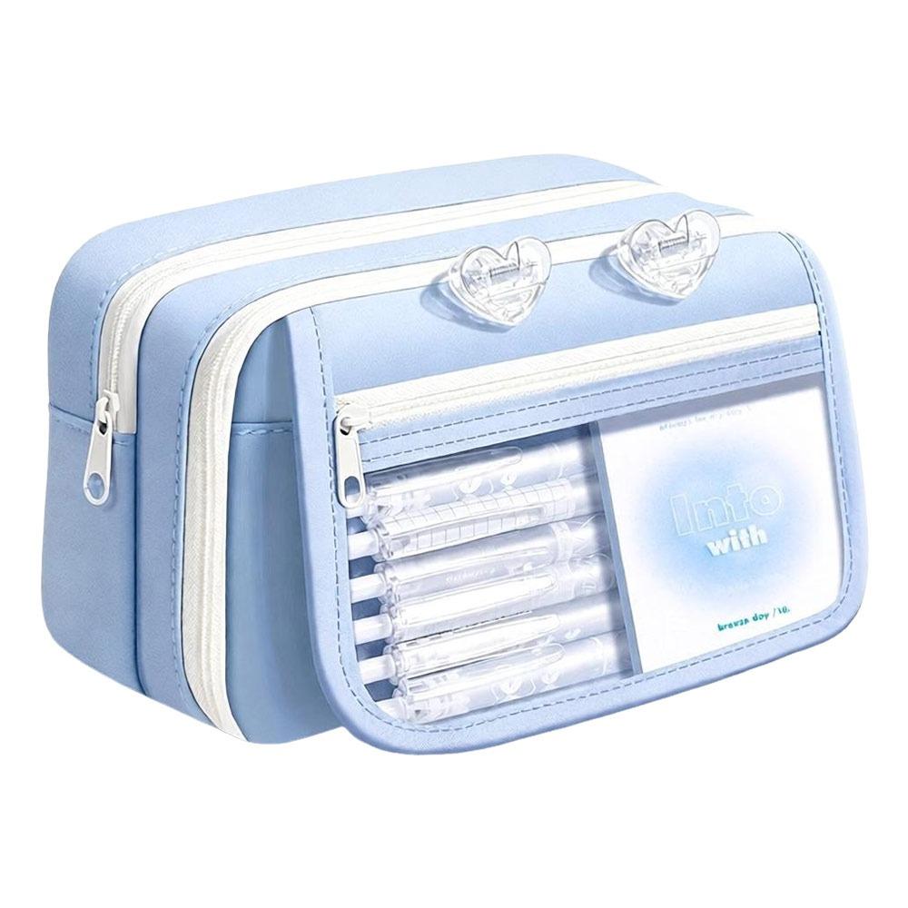 Oxford Pencil Pouch Multi-Layer Pen Organizer New Stationery Case for Girls