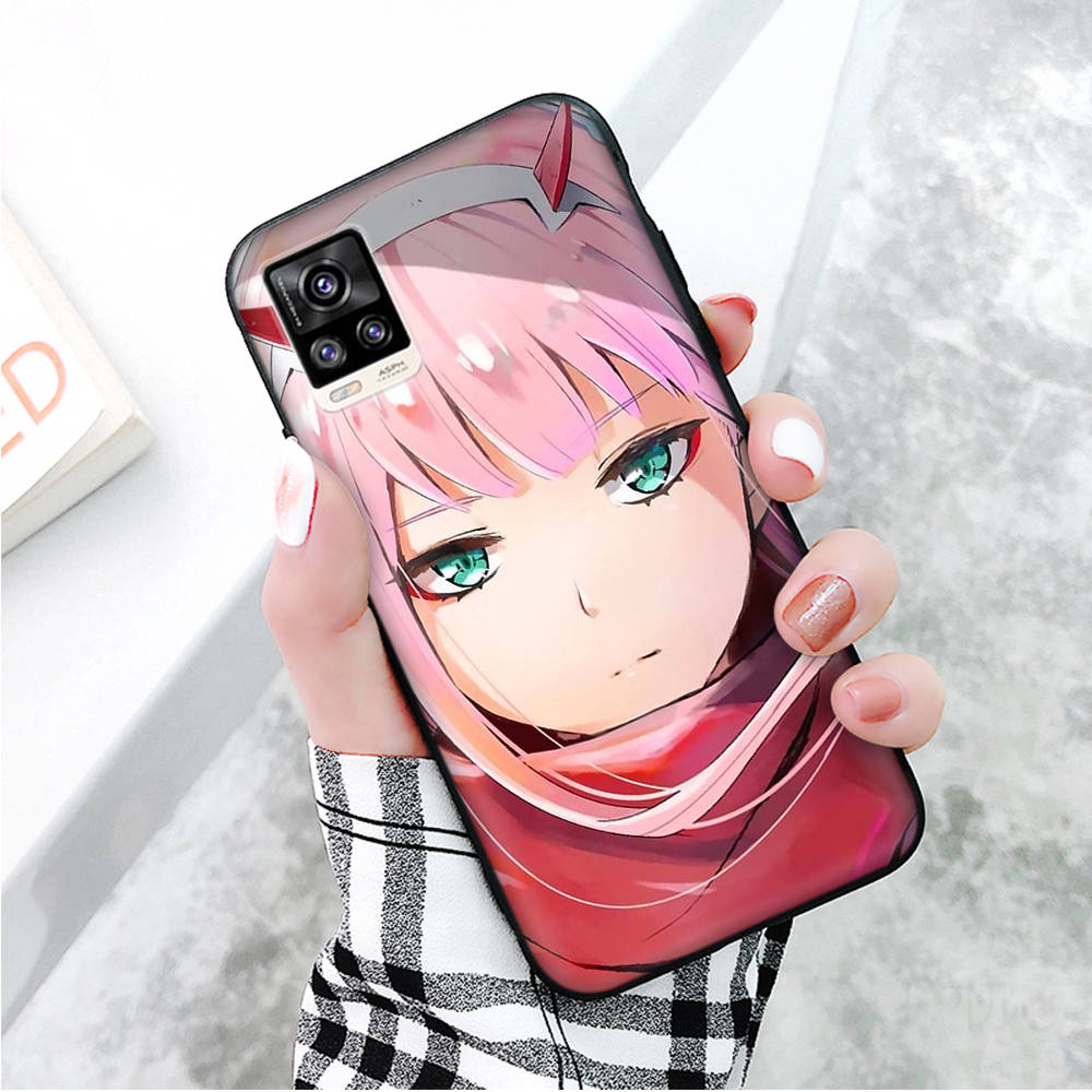 Černé pouzdro pro Xiaomi Redmi 13C Note 9 iPhone XR 7 8 14 15 11 12 13 X XS Pro Max Samsung A25 S23 S24 FE Ultra Plus Darling in the FranXX