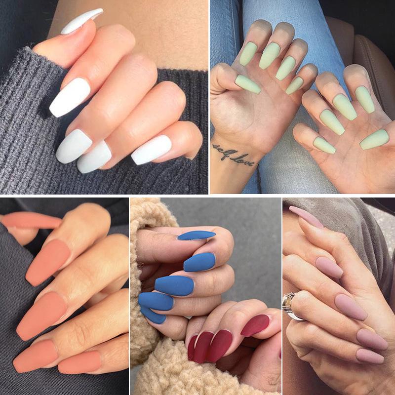 European & American Frosted Matte Press-On Ballet Nails