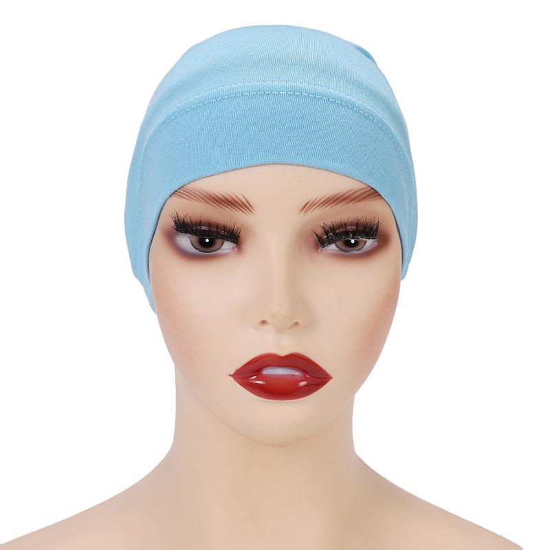 27 Colors Fashion Women Inner Hijab Tube Muslim Turban Cap Bonnet Plain Islamic Underscarf Cotton Jersey Undercaps Mujer Hat