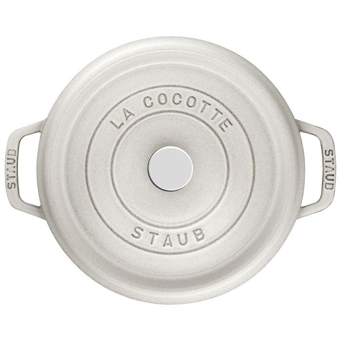 Round Cast Iron Cocotte - STAUB - 26 Cm - White Truffle - 5.25 L - Induction Compatible