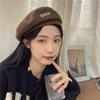 Stylish Woolen Beret Hat For Women Trendy Autumn Winter Artist Cap With English Letter Details