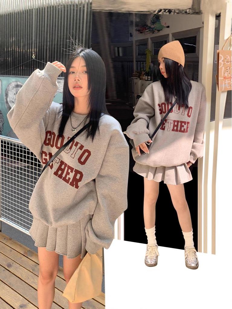 Early Autumn College Style Girls' Petite Hoodie Dress Two-Piece Set