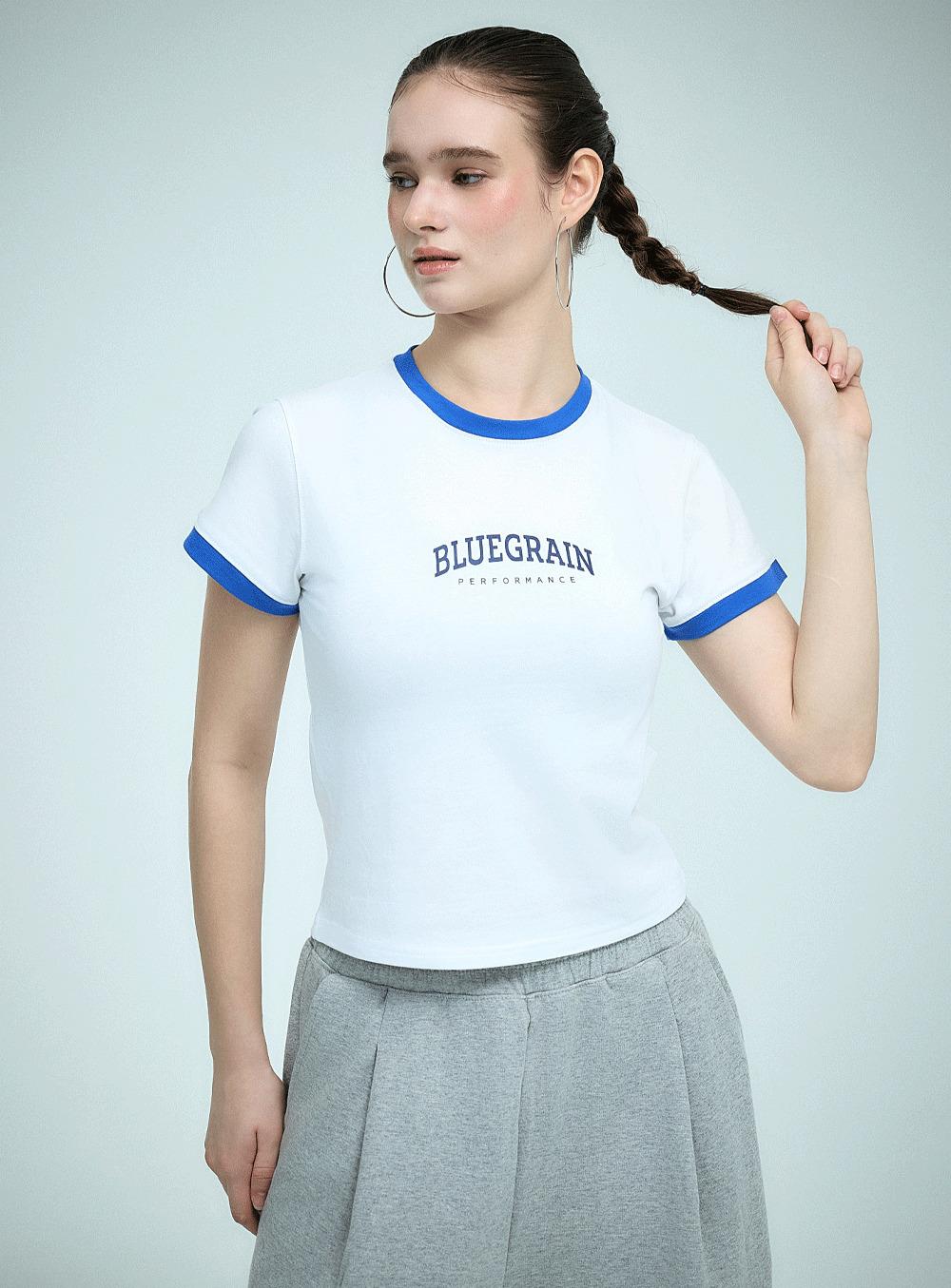 Blue Grain Regular Fit Ringer Performance White White/S