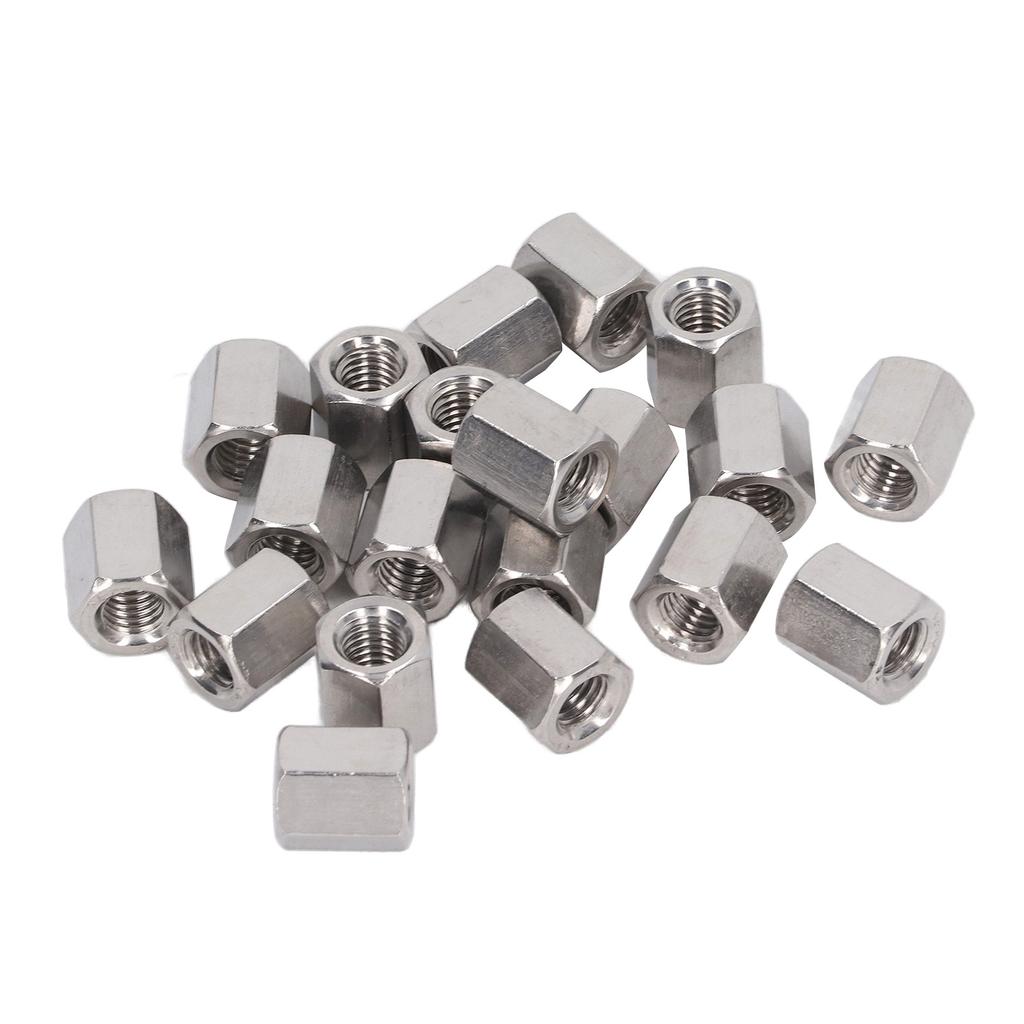 20 Pcs Hex Coupling Nut M8x1.25 L15mm 304 Stainless Steel Threaded Rod Connector for Bolts Studs