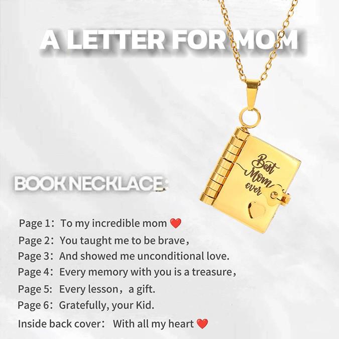 Engraved Titanium Steel Necklace - Fade-Resistant, Emotional Book Pendant, Women's Clavicle Chain Jewelry 