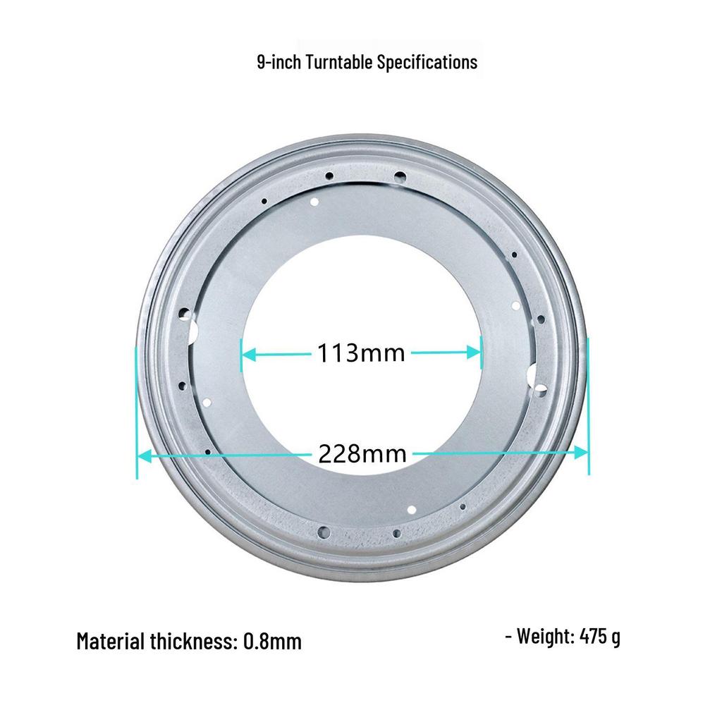 9-Inch 360° Rotating Iron Display Stand with Galvanized Hollow Base