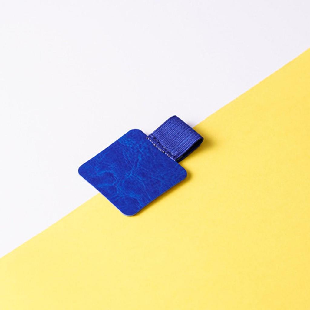 Creative PU Leather Self-Adhesive Pen Clip & Elastic Band Holder for Notebooks and Tablets