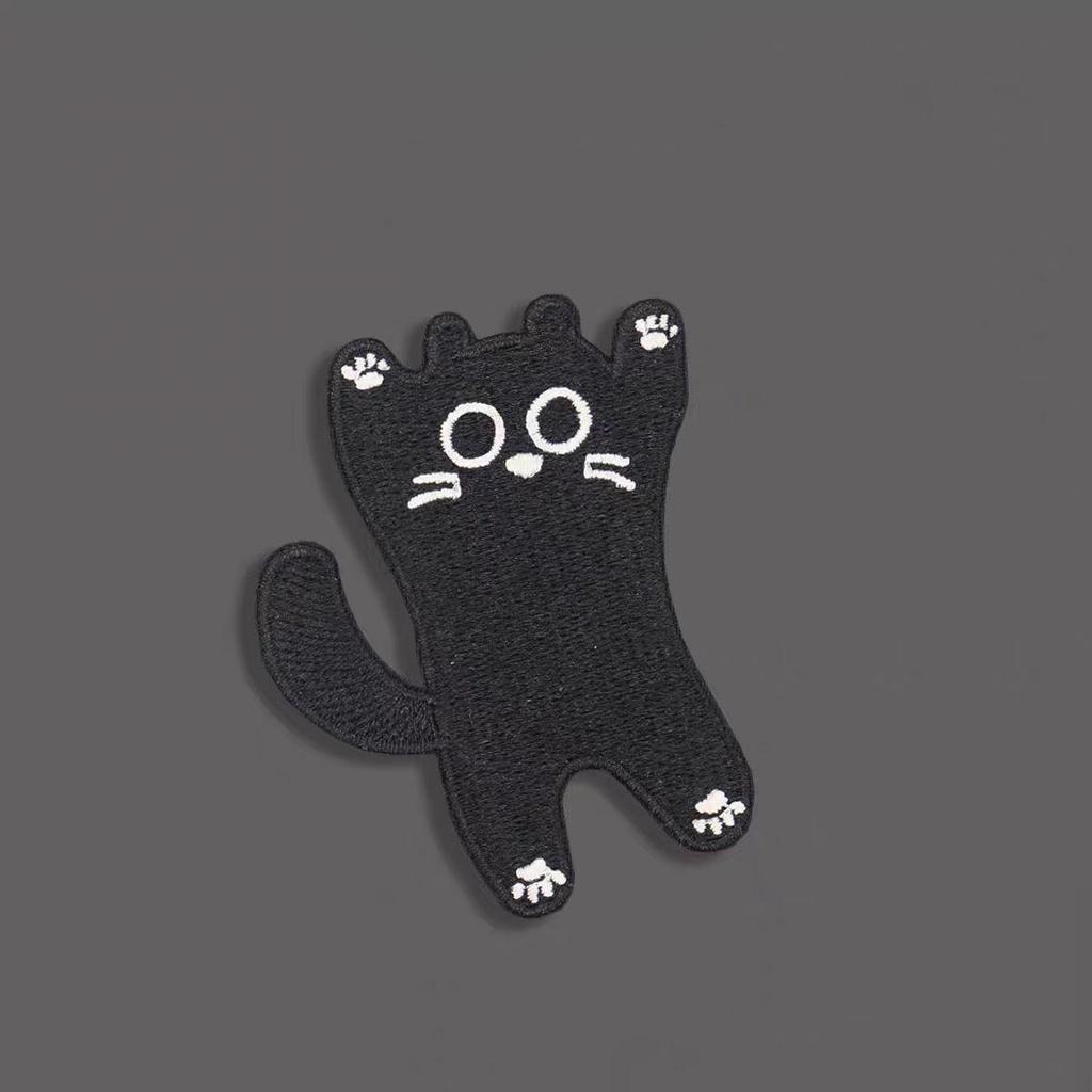 6Pcs/Lot Mix Black Kitten Embroidery Patch Cartoon Cute Patches DIY Clothing Shoes Bag Cat Repair Decoration Applique