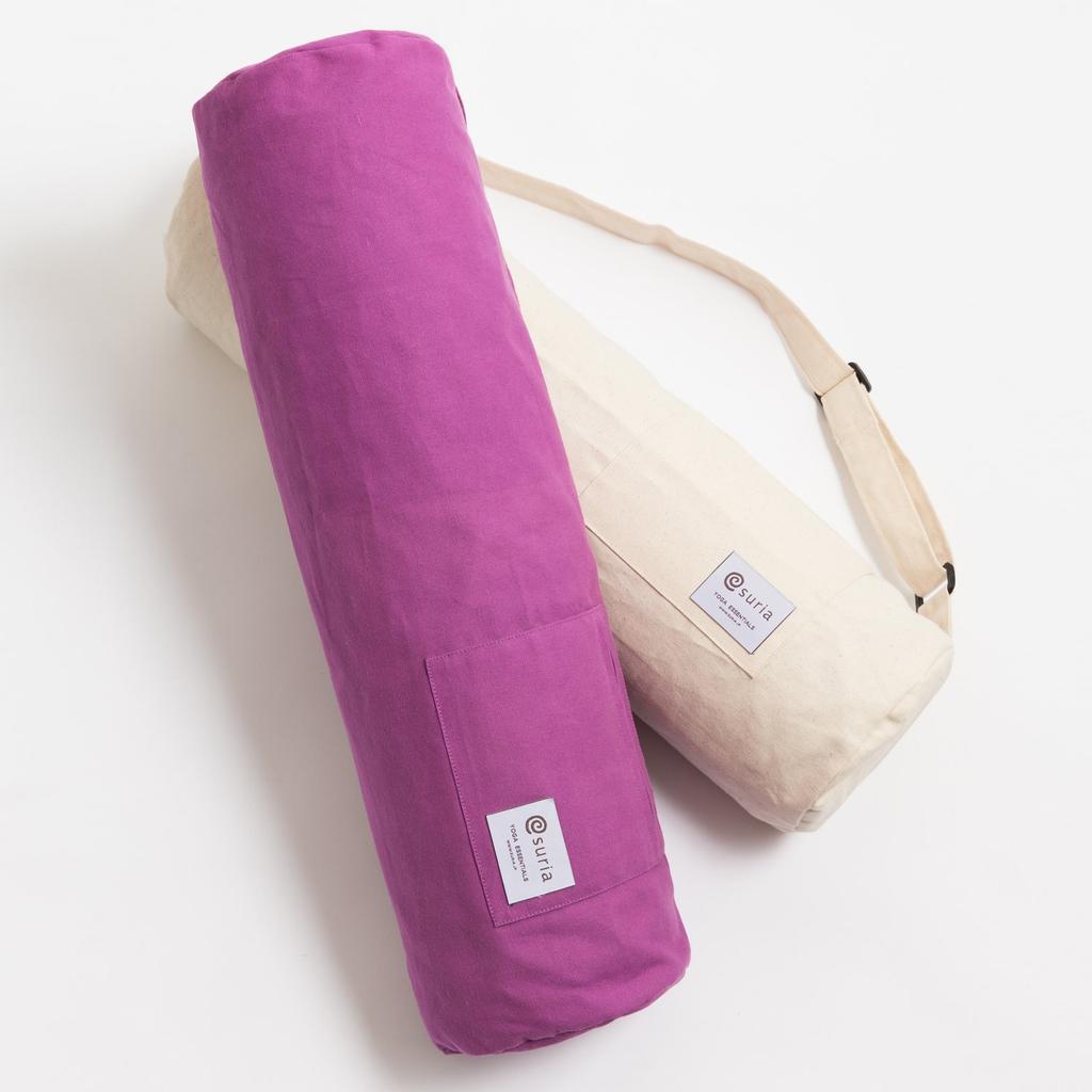 Suria Yoga Mat Bag Cotton Mat Natural Made In India Gentle To the Touch Comes with a Strap Adjustable Length Made of Organic Cotton Compatible with