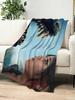 Warm Flannel Horror Unicorn Plush Throw Blanket for Sofa Living Room Movie Office Bedroom Travel Gift