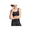 Adidas Solid Color Logo Print Sleeveless Square Neck Sports Bra Women Sports Underwear Black HZ9024