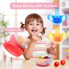 3PCS Baby Bowl Set Training Bowl Variable Temperature Fork and Spoon Cutlery Set Learning Cutlery with Suction Cups