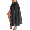 Gonna Chiffon Danza del Ventre da Donna Vita Elastica Volant a Cascata Spacco Laterale Costume da Ballo Svasato