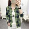 Women's Long Sleeve Retro Plaid Shirt - Korean Hong Kong Style, Loose Fit, Large Size, Spring/Autumn Casual Jacket.