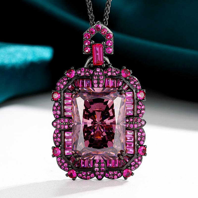 Jewelry Set Redeen Chepala Green Square Diamond Black Gold Set Main Stone 15 * 20