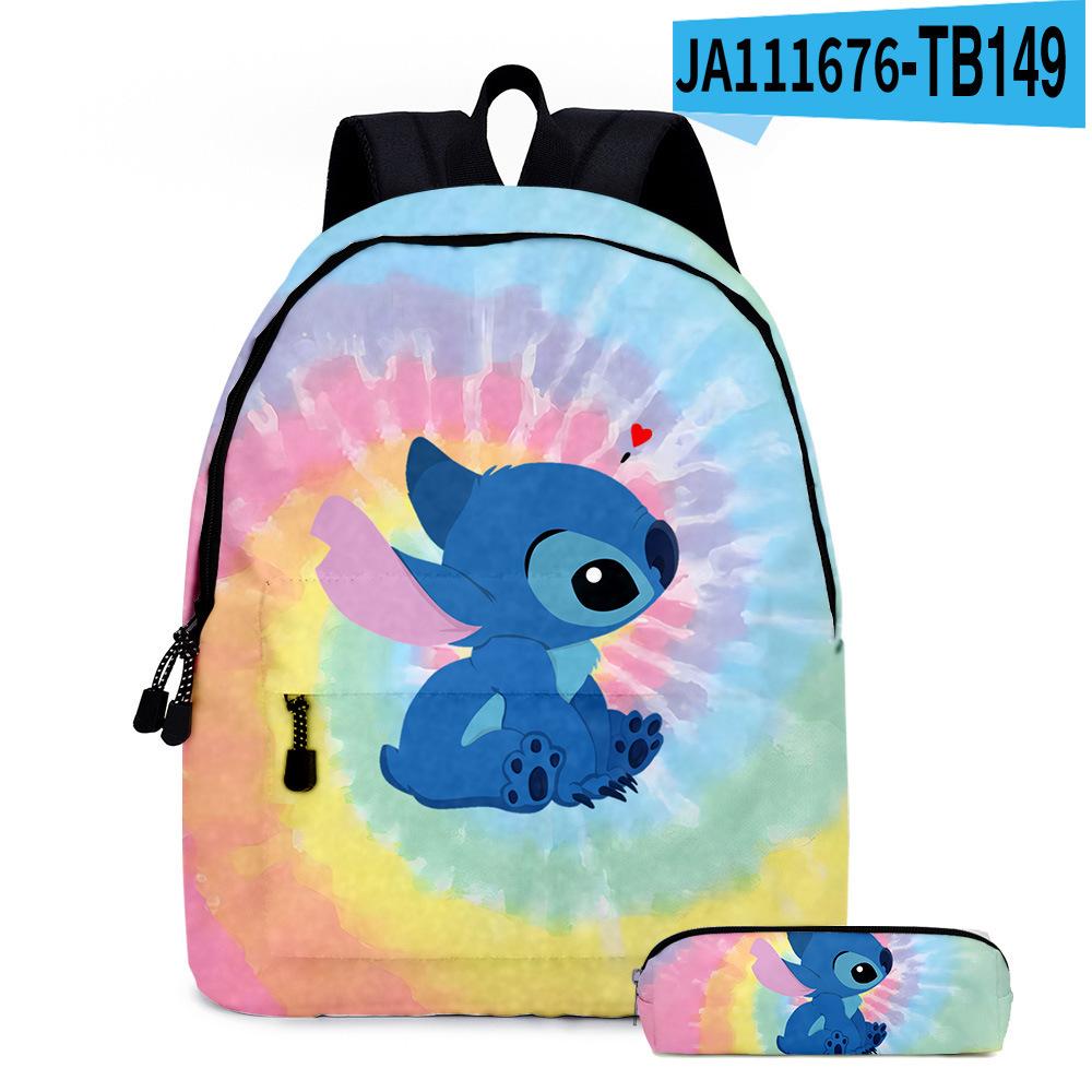 Stitc Cartoon Full Print Backpack Student Bag Pencil Case Two-Piece Set Children'S Backpack