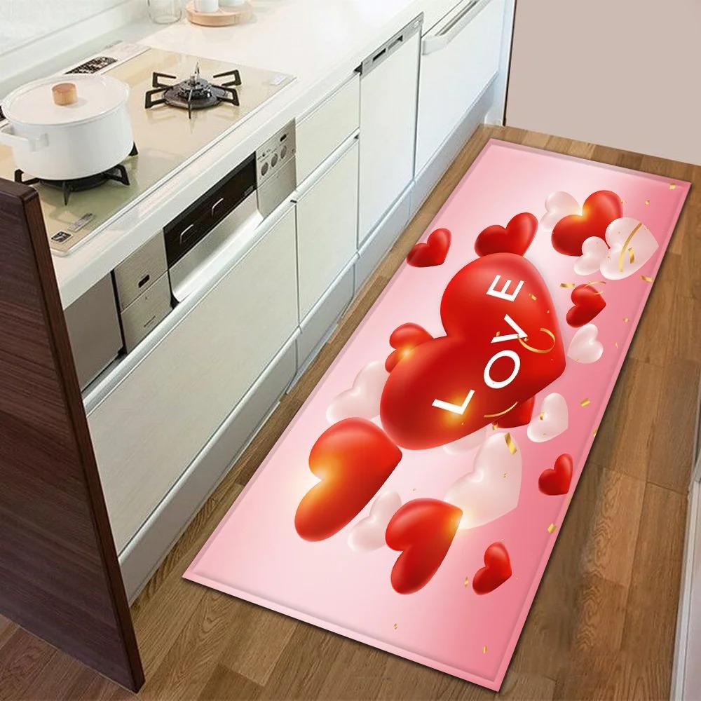 Romantisches Liebesmuster Hausküche Bodenmatte Türdekoration Bodenmatte