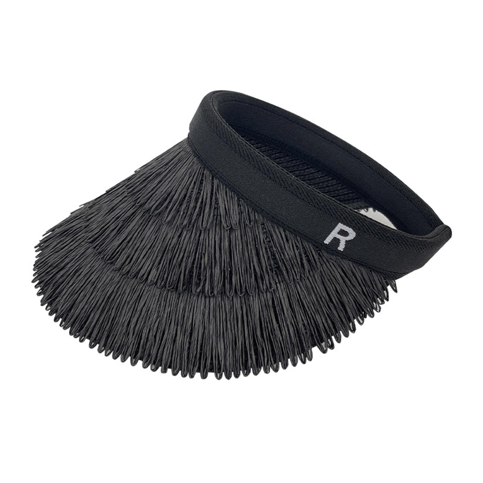 

Регулируемая солнцезащитная шляпа унисекс для взрослых, простая спортивная кепка с козырьком для женщин и подростков, повседневная солнцезащитная шляпа из соломенной ткани чёрный