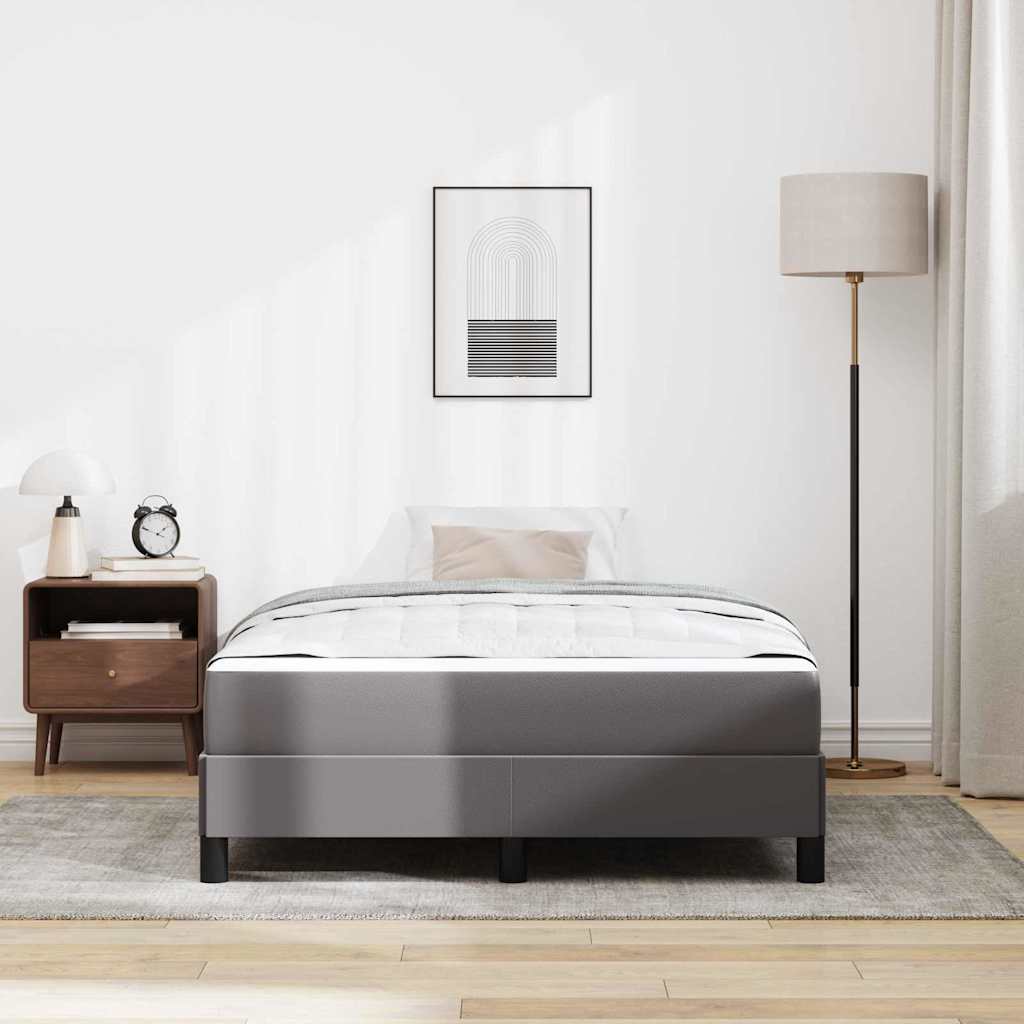 Bed Frame with Mattress Gray 120 x 190 cm Fabric