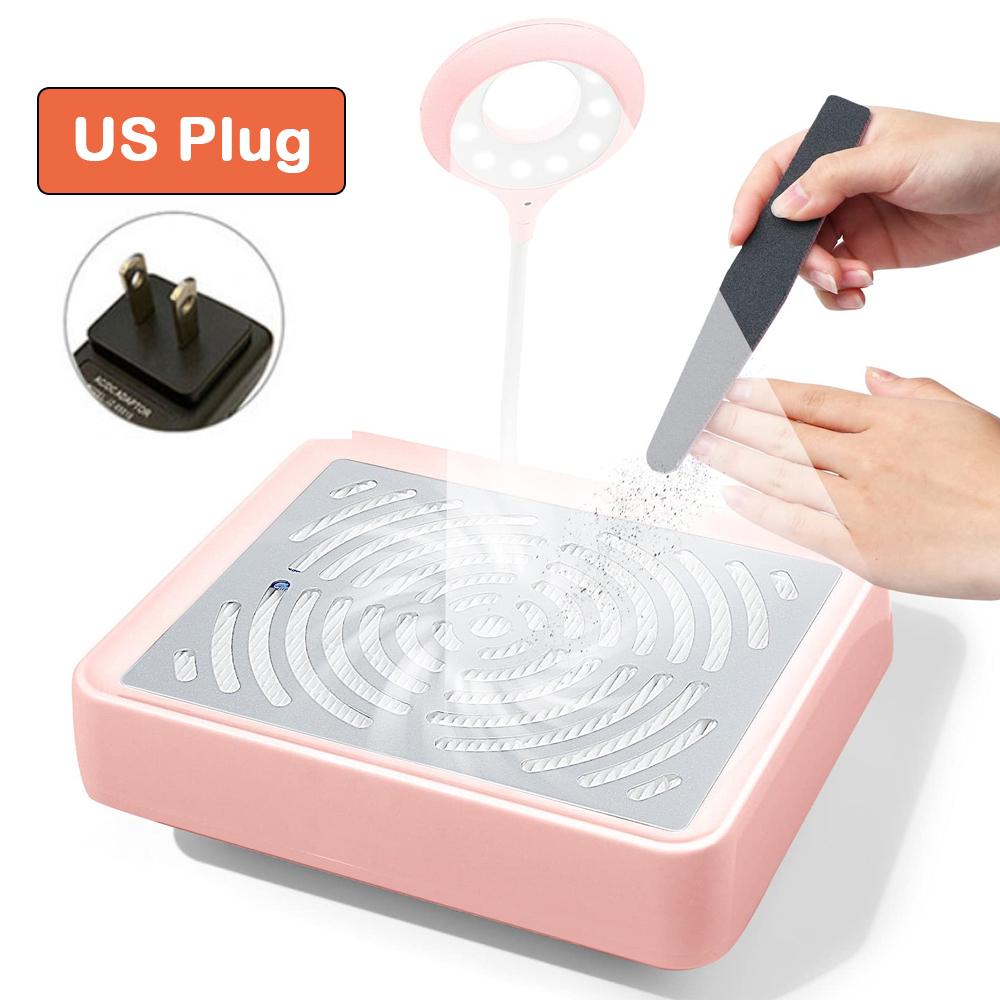 Nail Dust Collector With Lamp Powerful Nail Vacuum Fan Nail Dust Suction Collector Extractor 40W Dust Colector For Manicure
