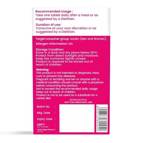 DR. MOREPEN Biotin+ Tabs | With Multivitamins, Amino Acids, Natural Extract of Amla, Turmeric & Green Tea, Bhringraj & Brahmi | (60 Tablets)