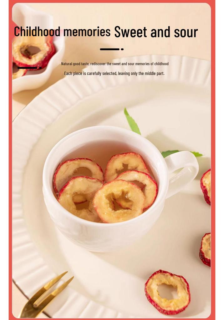 Seedless Dried Hawthorn Slices for Tea, 500g - Sulfur-Free, Pitted Hollow Hawthorn Rings