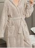 Coral Velvet Thickened Women's Bathrobe, Long Soft Nightgown, Couple's Robe, Comfortable Homewear