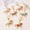 Horse Keychain Colorful Sparkling Rhinestones Key Chain