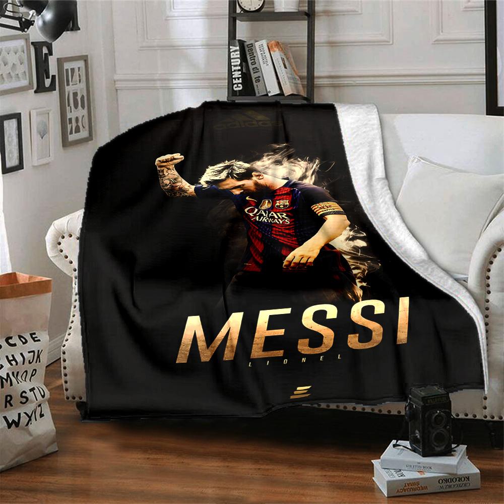 Lionel Messi's Assists Milestone Blanket Warmthful Decor Perfect for Bedding Livingroom Chair All-Season Use Playful Design