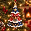 Festive Room Decorations Patriotic Christmas Tree Ornaments, Acrylic Holiday Pendant for Independence Day, Indoor Outdoor Hanging Decor Living Garden