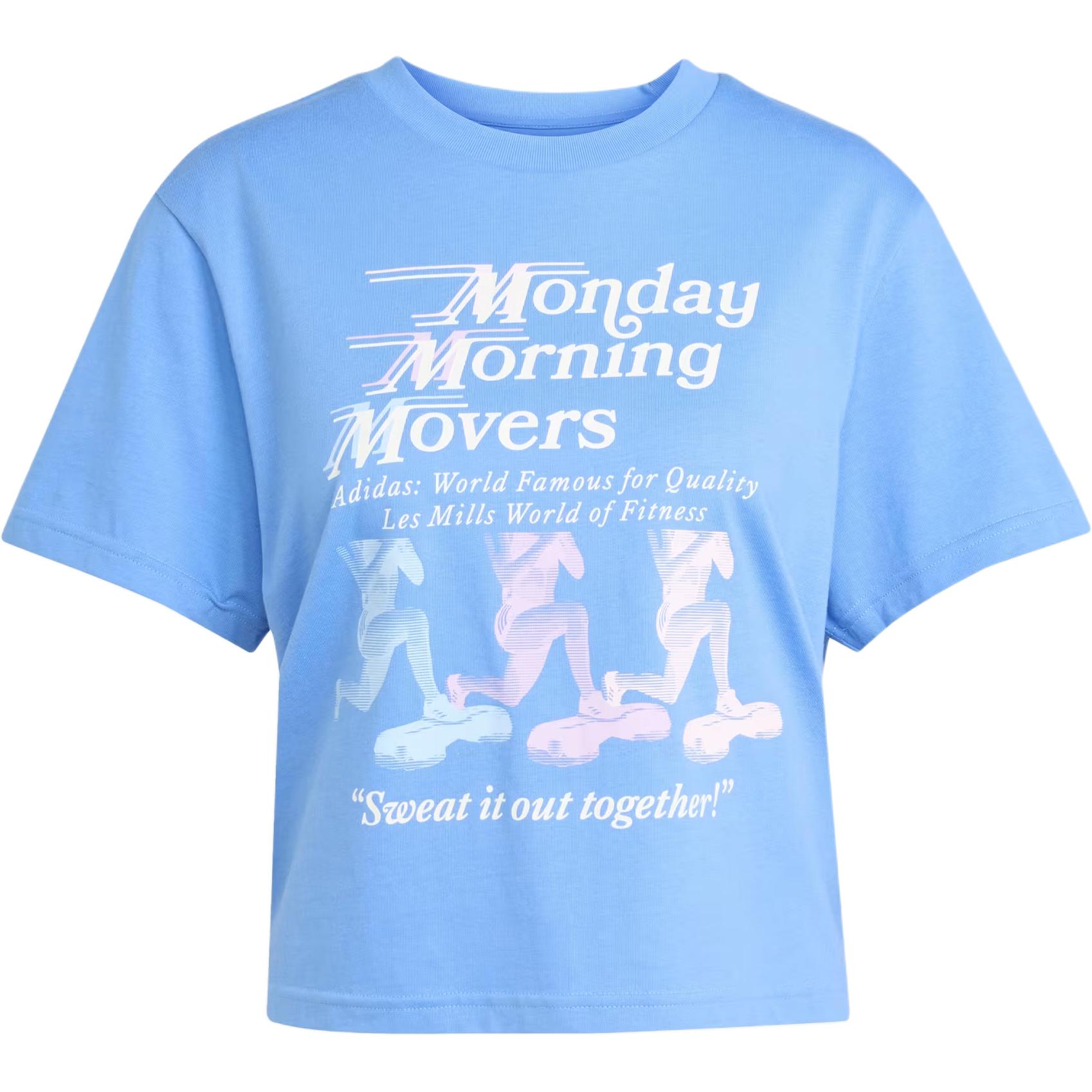 

Adidas Женская футболка с графическим логотипом Les Mills Movers, круглым вырезом, свободного кроя, с коротким рукавом, топы KE7816 M