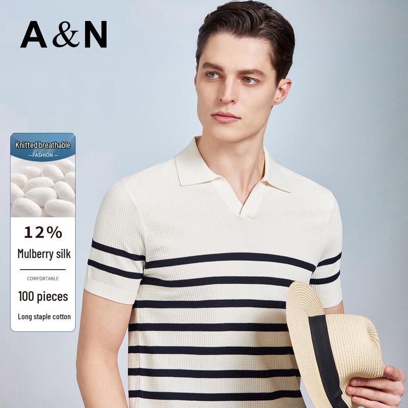Antonio Men s Silk Blend Knit Short Sleeve T-Shirt 48