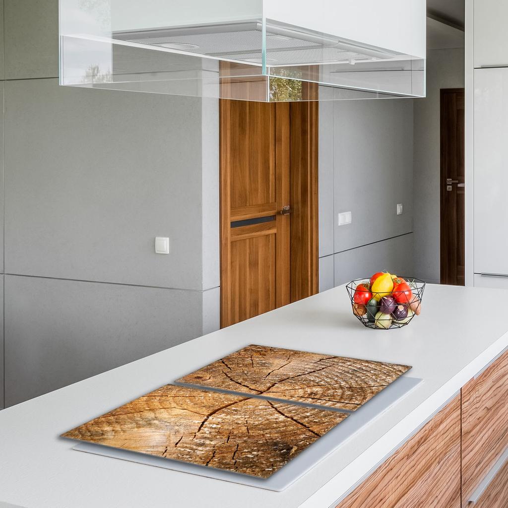 Glass Protective Stovetop Plate 2x40x52 Wood