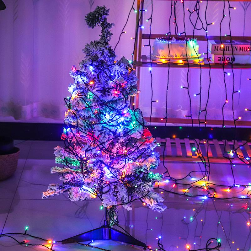 Outdoor LED Solar Starry Sky String Lights for Garden, Courtyard, and Street Decor - Colorful Flashing Lights