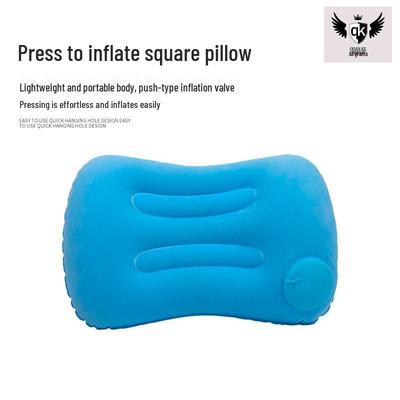 Press-and-Fold Inflatable Pillow: Large Neck and Lumbar Support for Camping and Travel