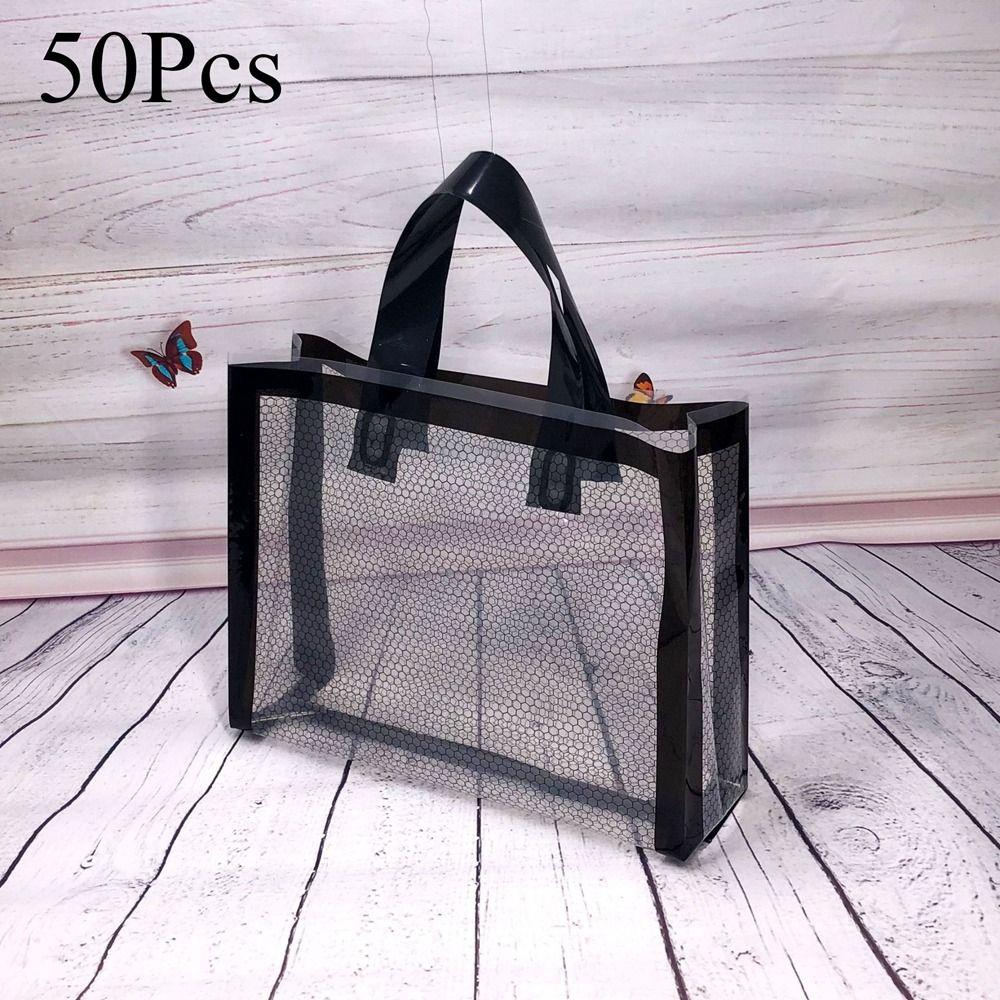 

50 шт. Белый/Черный/Золотой Пластиковый Сетчатый Мешок Прозрачный Рождественский Подарочный Пакет Подарочный Упаковочный Пакет День Рождения чёрный
