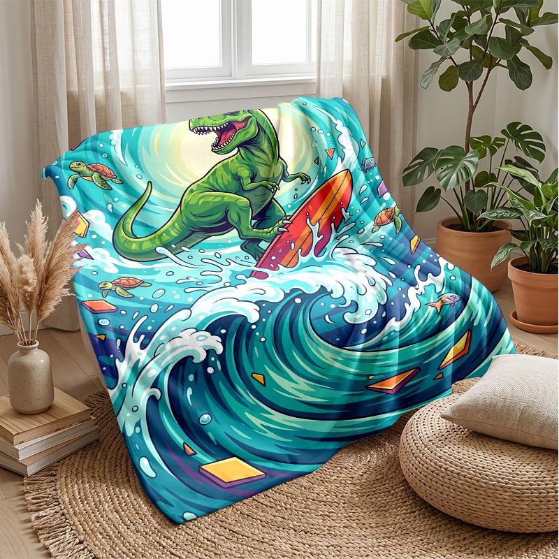 Rainbow Dragon Fantasy Theme Blanket Lightweight Warm Flannel Blanket Decorative Throw Blanket for Home Decoration