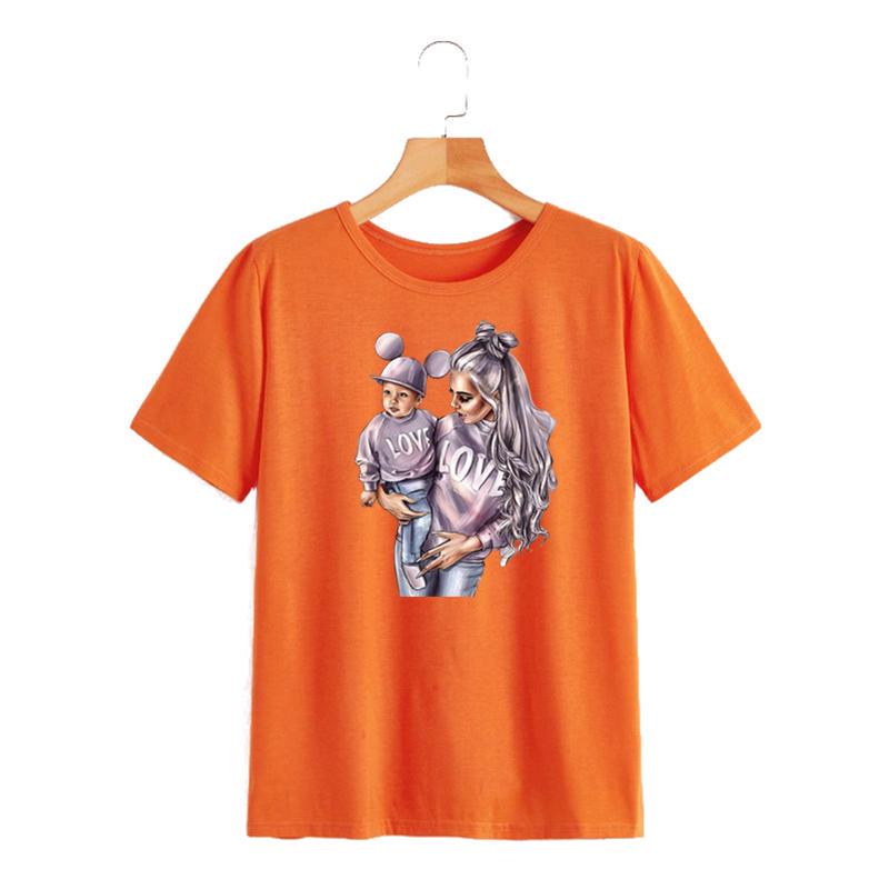 Love Patch Mom With Baby Clothing Stickers Diy T-Shirt Washable Stripe Eco-Friendly Heat Transfer Patch For Mom Baby Shirt