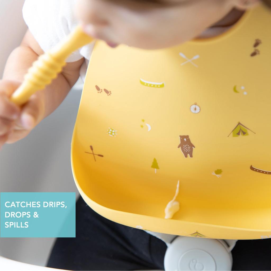 Bankins Silicone Bib Mealtime Dishwasher for Ages 6 Months To 3 Official Japanese Camp Gear Apron, Waterproof, Safe, Years, BM-SMB63, Product,
